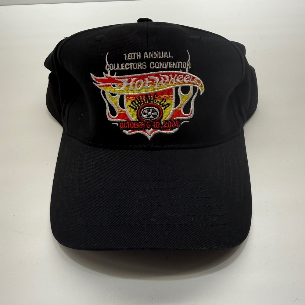 Hot Wheels 18th Annual Collectors Convention Hat Irvine CA 2004 Black TC Cap OS